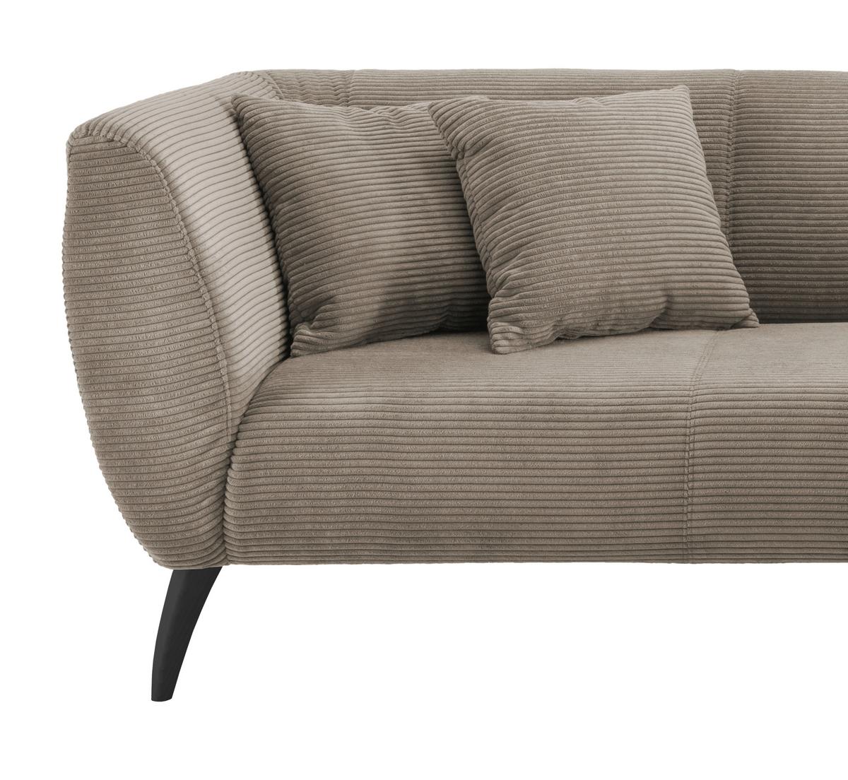 Ecksofa Colori Graubraun S: 264/160 Cm - Graubraun/Schwarz, MODERN, Holz/Textil (264/160cm) - MID.YOU