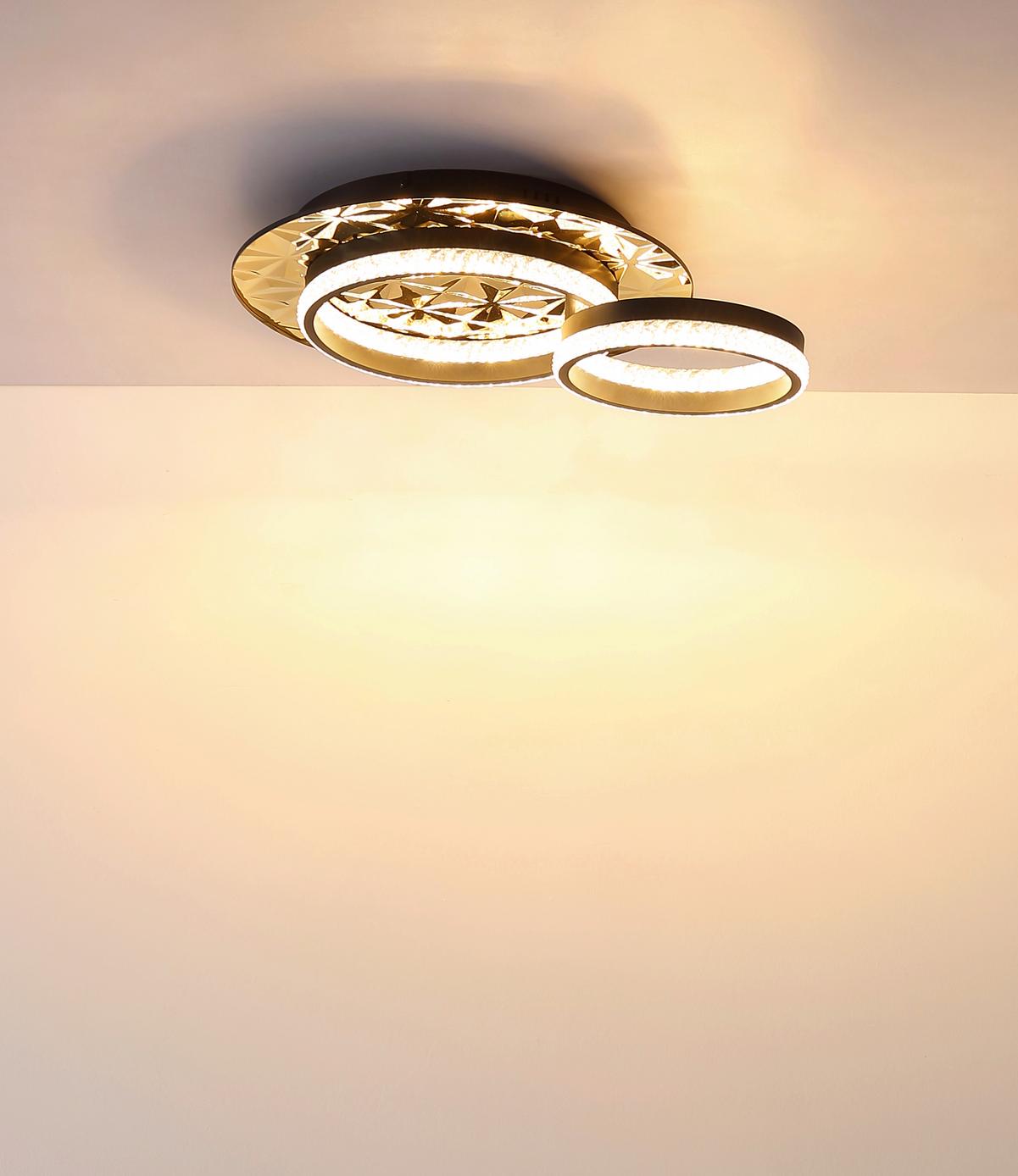 Led Mennyezeti Lámpa 67361g Della Ii - fekete/aranyszínű, Design, műanyag/fém (50,5/40/14cm) - Globo