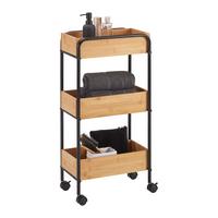 Univerzální stolík VICKY - černá/přírodní barvy, Moderní, kov/plast (40/81,5/23cm) - Mömax