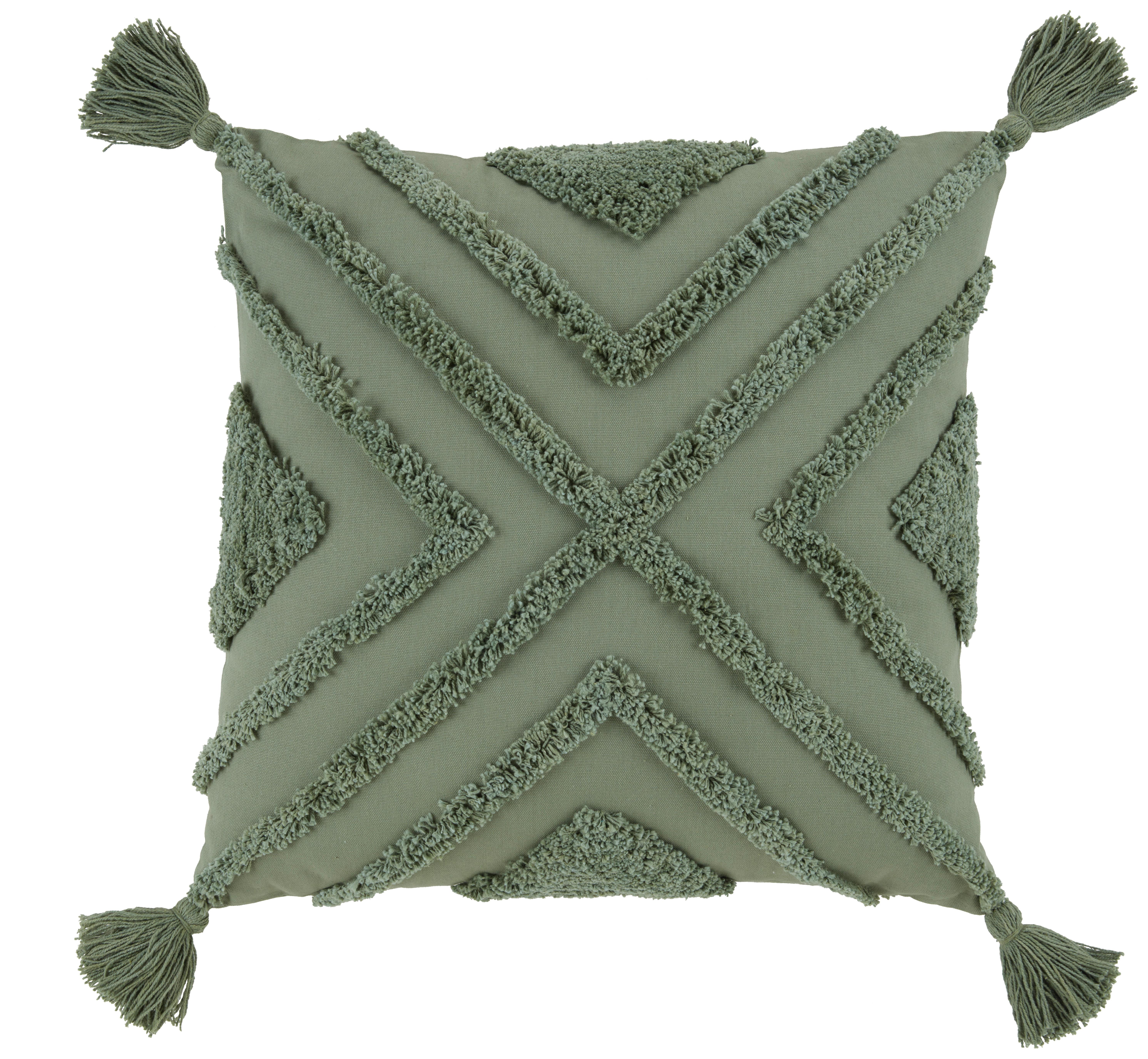 Dekorační Polštář Nouria, 50/50cm, Zelená - zelená, Lifestyle, textil (50/50cm) - Premium Living