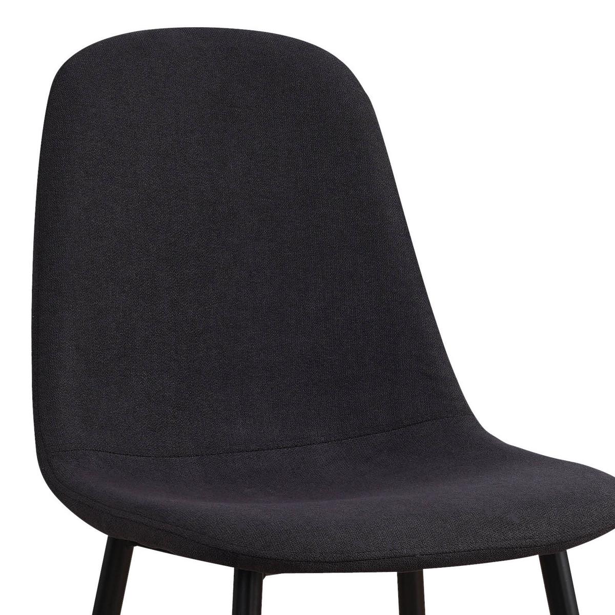 Stuhl Lola Schwarz Lola - Schwarz, Basics, Textil/Metall (43/85/54cm) - P & B