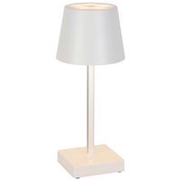 STOLNÍ LAMPA NA BATERIE GOPI - bílá/barvy stříbra, Romantický / Rustikální, kov/plast (10,5/26cm) - Modern Living