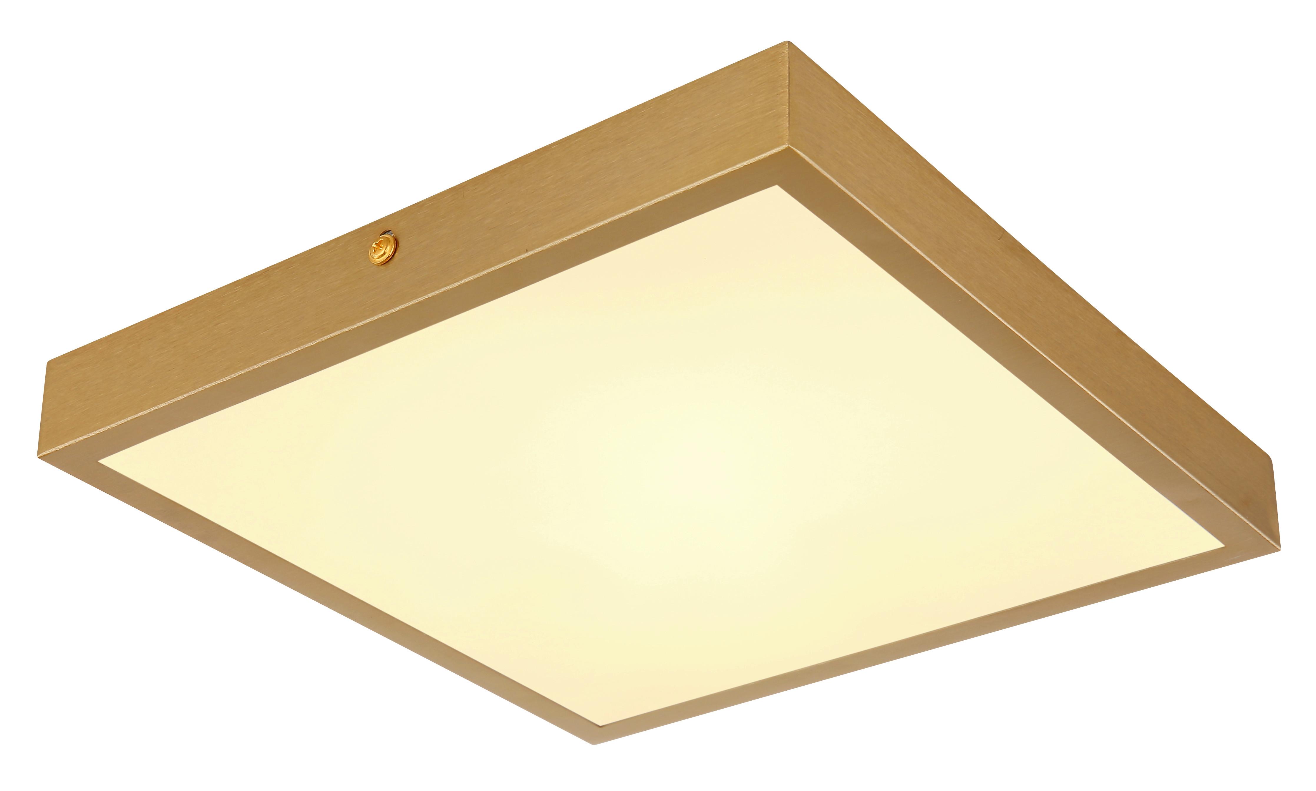 LED-Deckenleuchte 12382-15 - Messingfarben/Opal, KONVENTIONELL, Kunststoff/Metall (25/25/3cm) - Globo