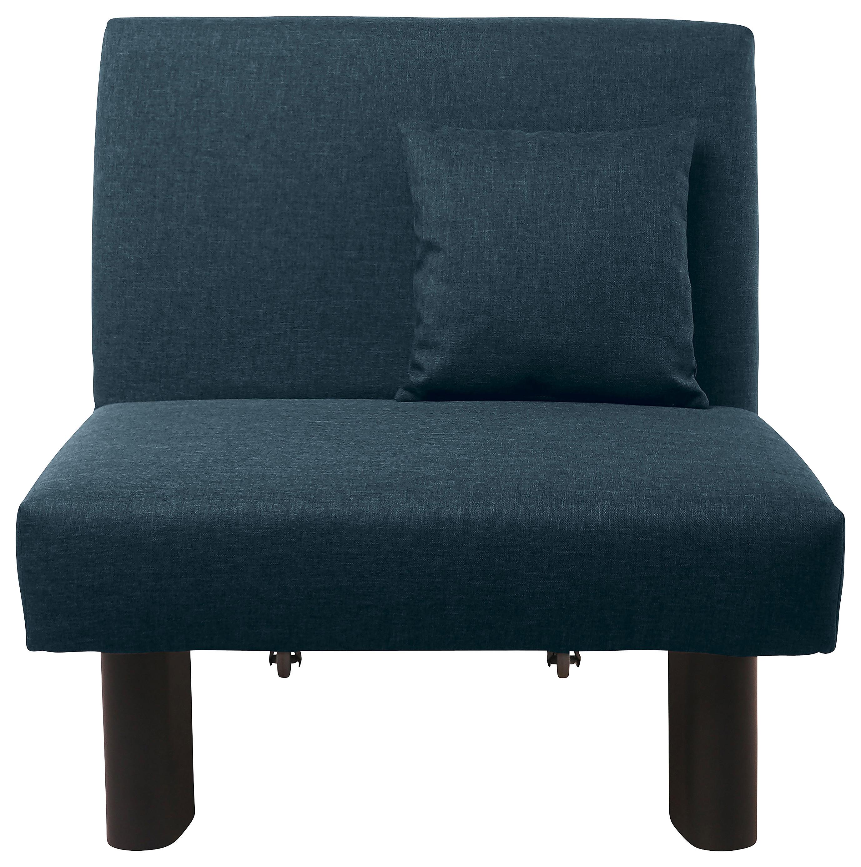 Schlafsessel Columbus Dunkelblau Inkl. Zierkissen - Schwarz/Dunkelblau, Design, Textil (85/85/100cm) - Max Winzer