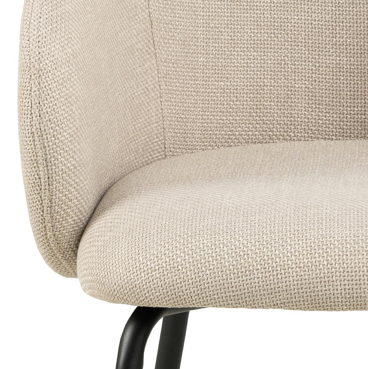 Stolička s podrúčkami béžová - svetlohnedá/čierna, Design, kov/textil (56/80,5/54,5cm) - MID.YOU