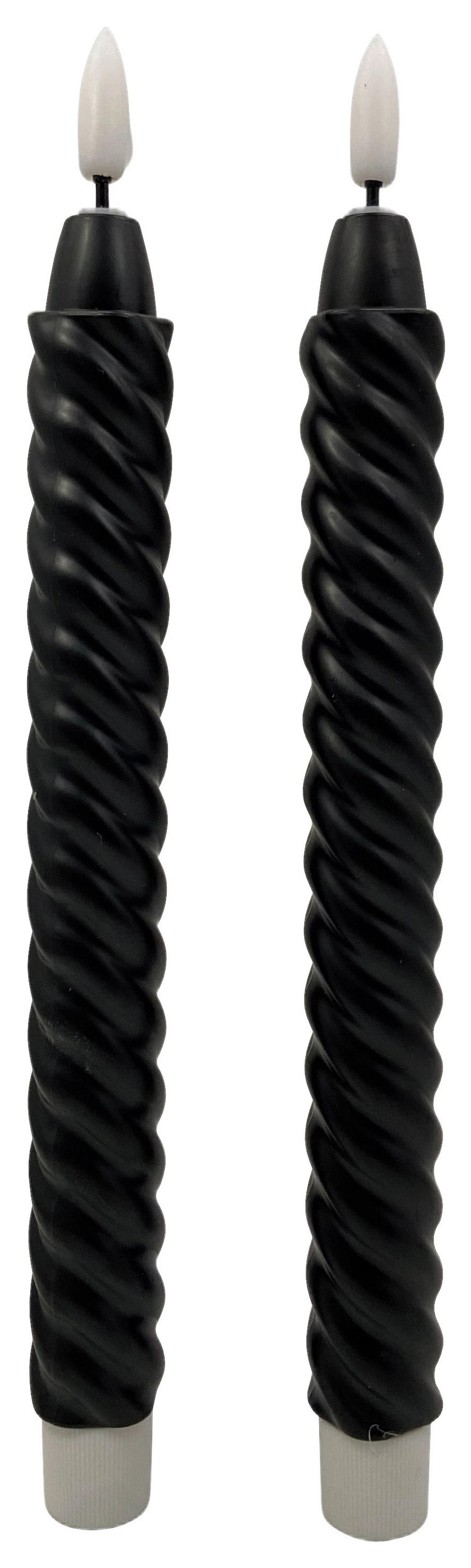 dlhá sviečka TWIST - čierna, Konventionell, plast (2/25cm) - Mömax
