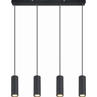 Hängeleuchte Ayla H: 120 cm 4-Flammig - Schwarz, MODERN, Metall (65/6/120cm) - Luca Bessoni