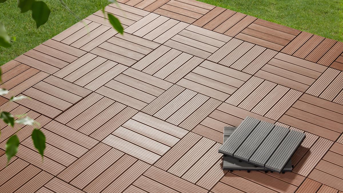 TERASOVÁ DLAŽDICE WILLI - hnědá, plast (30/2,2/30cm) - Mömax