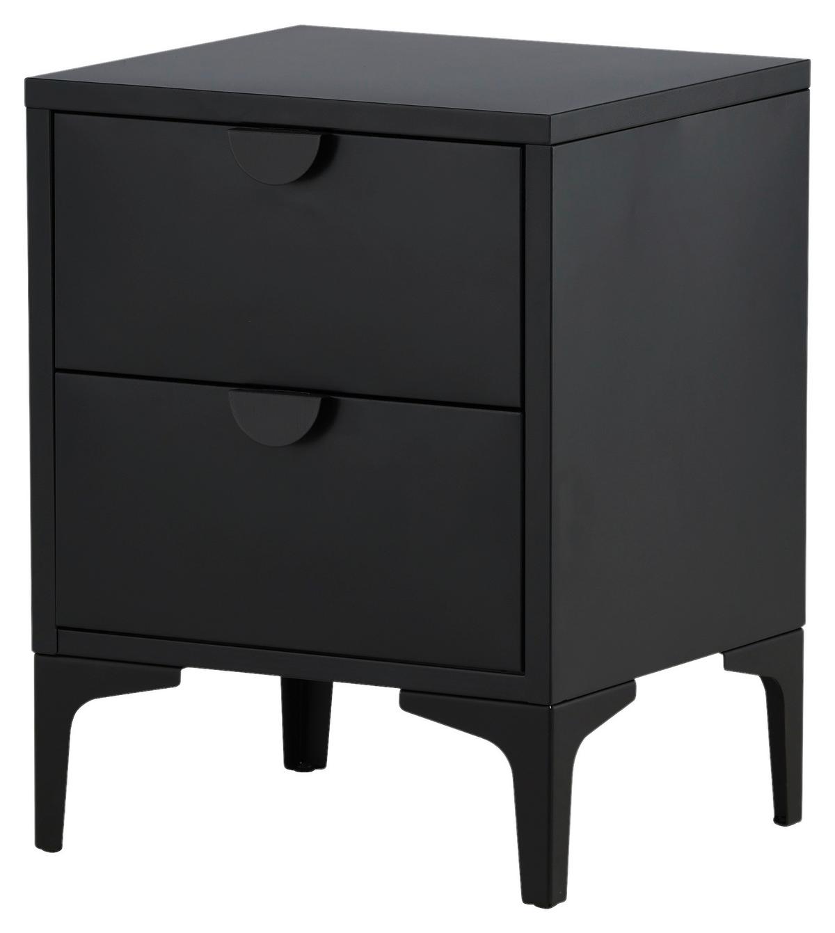 Nachttisch Piring - Schwarz, Design, Metall (45/59/40cm) - Livetastic
