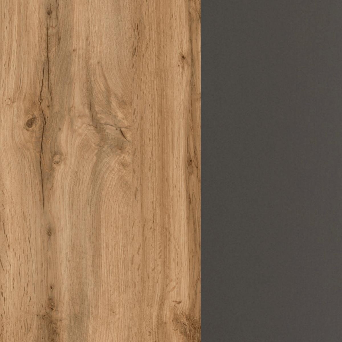 Küchenzeile Sorrento Mit Geräten B: 210 cm Eichefarben - Schieferfarben/Eiche Wotan, MODERN, Holzwerkstoff (210cm) - Held