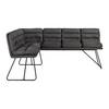 Rohová lavice KONA tmavěšedá - černá/tmavě šedá, Moderní, kov/dřevo (135/180cm) - P & B