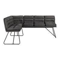 Rohová lavice KONA tmavěšedá - černá/tmavě šedá, Moderní, kov/dřevo (135/180cm) - P & B