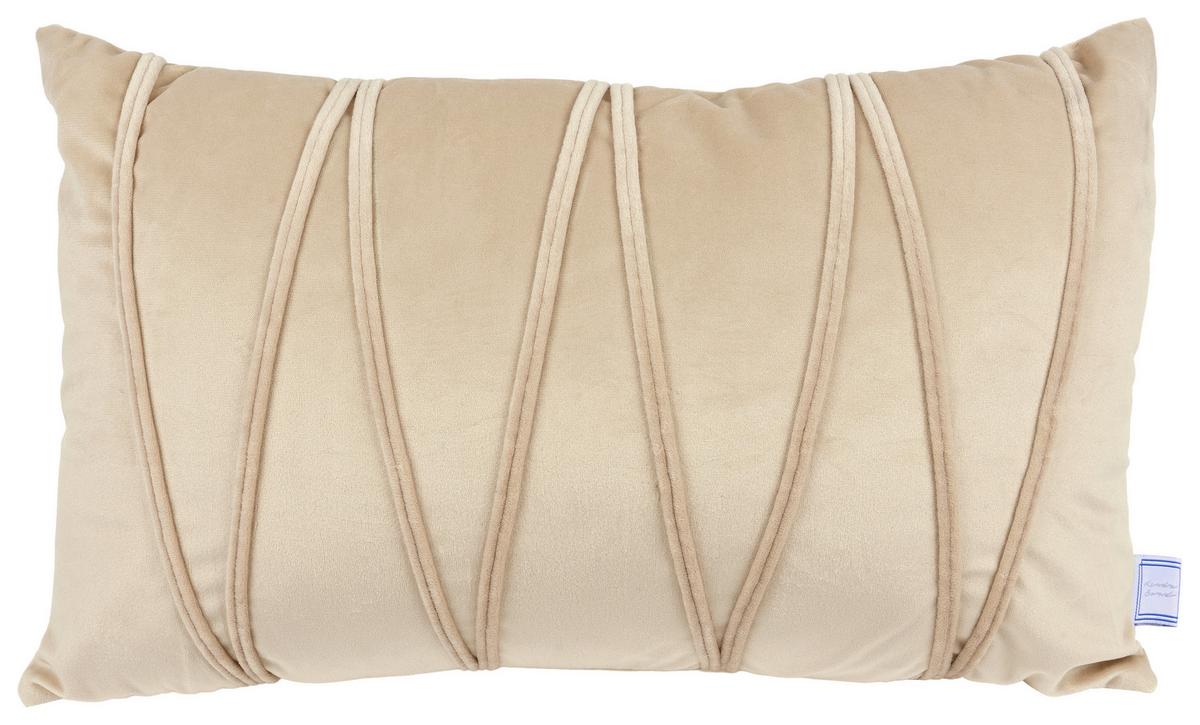 Zierkissen Paulina 30/45x50/45 Cm Polyester Champagner + Zipp - Champagner, KONVENTIONELL, Textil (30x45/50x45cm)