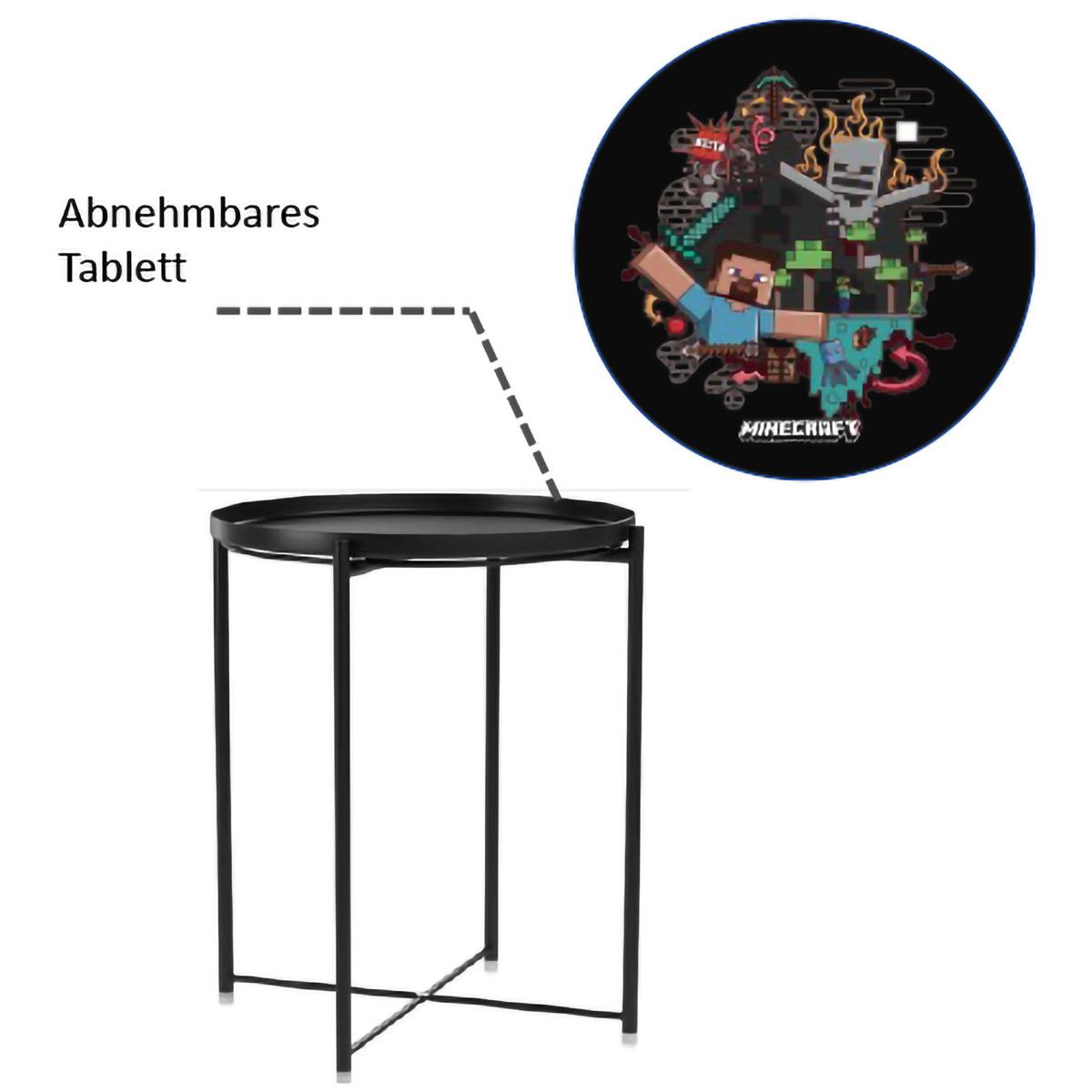 Beistelltisch Minecraft - Schwarz, MODERN, Metall (47/47/51cm) - Minecraft