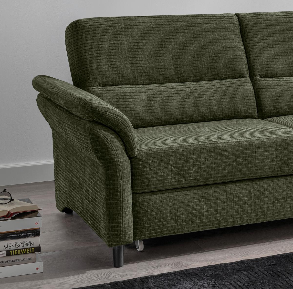 Ecksofa Cavoli, Olivgrün S: 279x176 cm - Schwarz/Olivgrün, MODERN, Textil (279/176cm) - Livetastic