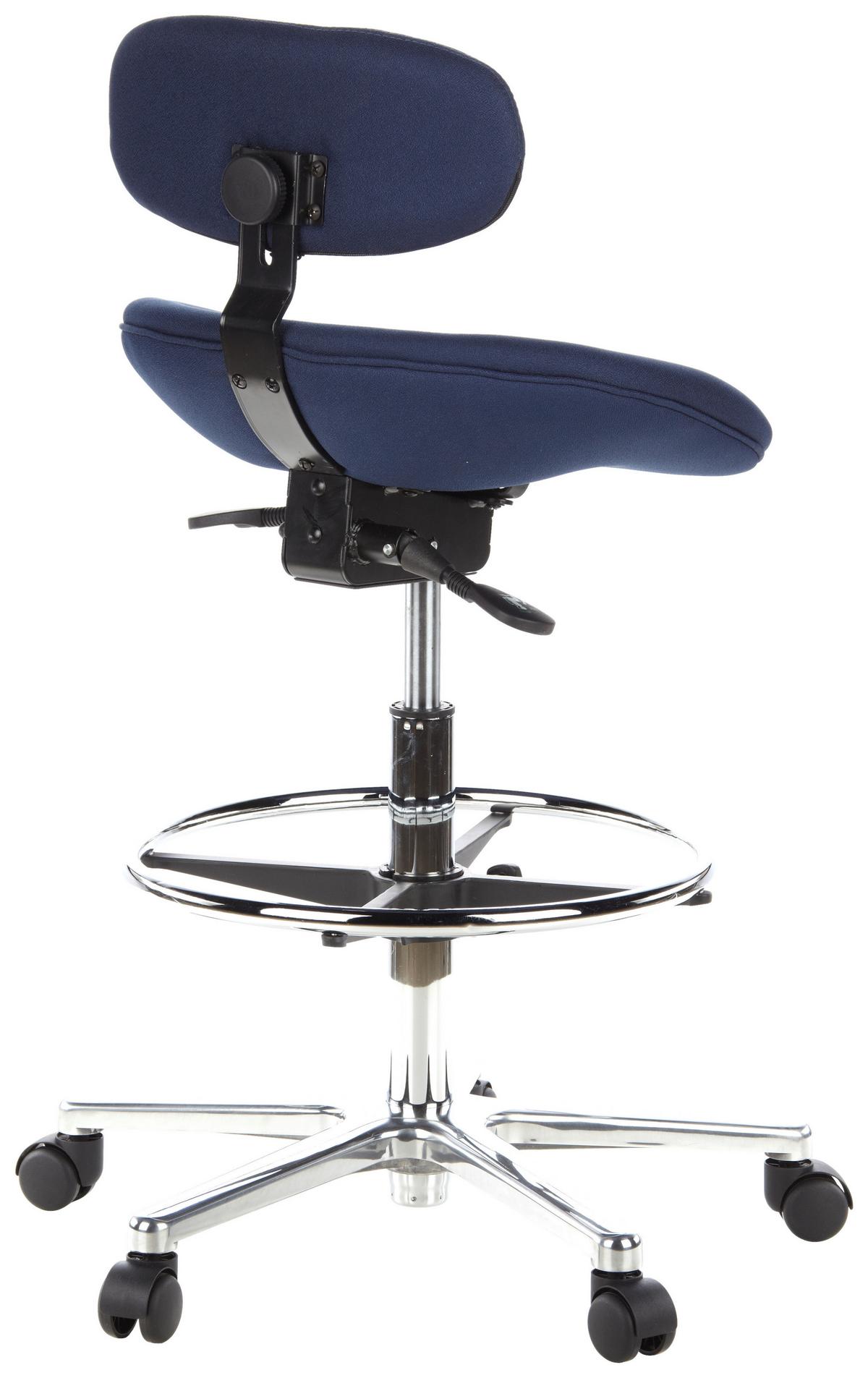 Bürohocker Work Mf Blau Bis 100 Kg - Blau/Silberfarben, Basics, Kunststoff/Textil (50/106/40cm) - MID.YOU
