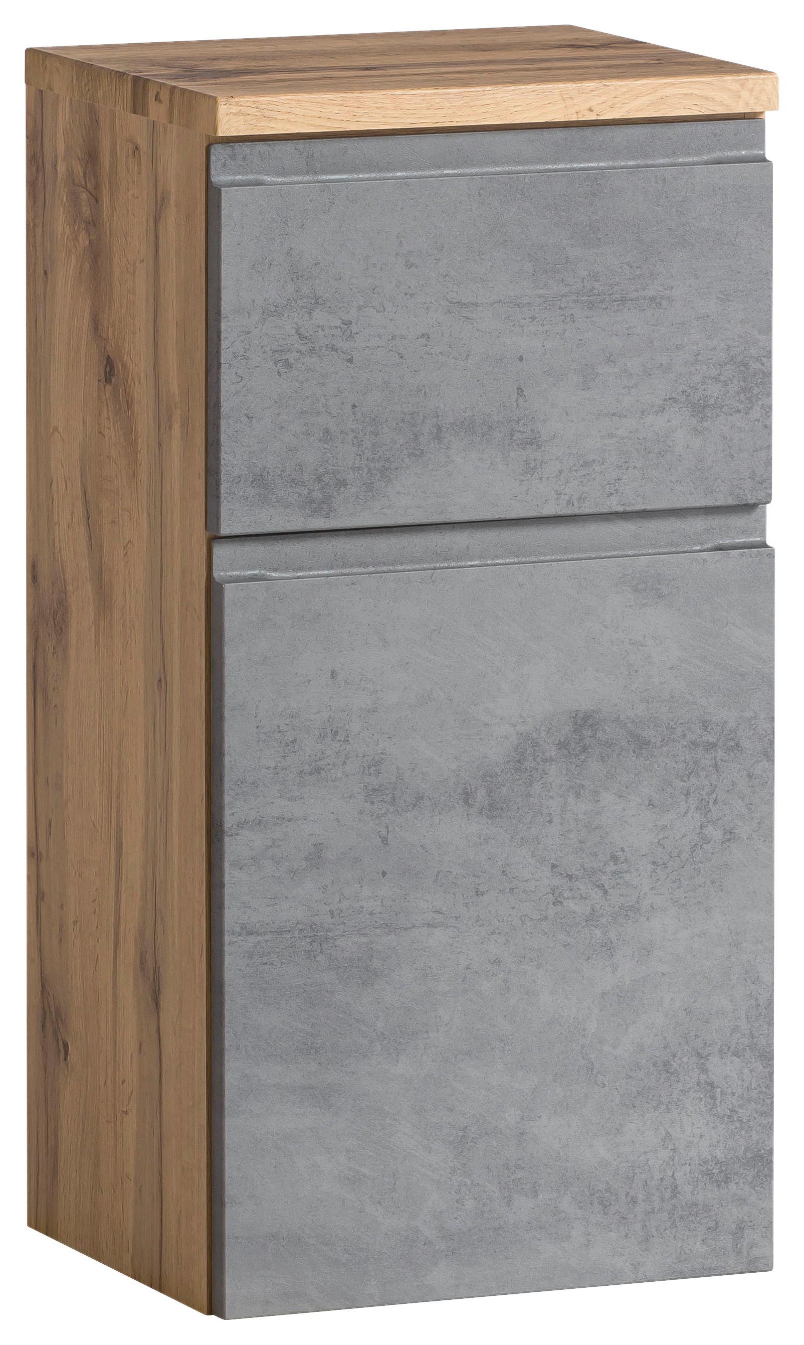 Unterschrank Varese B: 40 cm Hellgrau/Eiche Wotan - Eiche Wotan/Hellgrau, MODERN, Holzwerkstoff (40/79/35cm) - Held