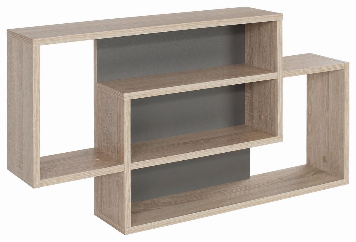 NÁSTENNÝ REGÁL DREAM DXR11 - sivá/farba duba, Modern, kompozitné drevo (90/48/16cm)