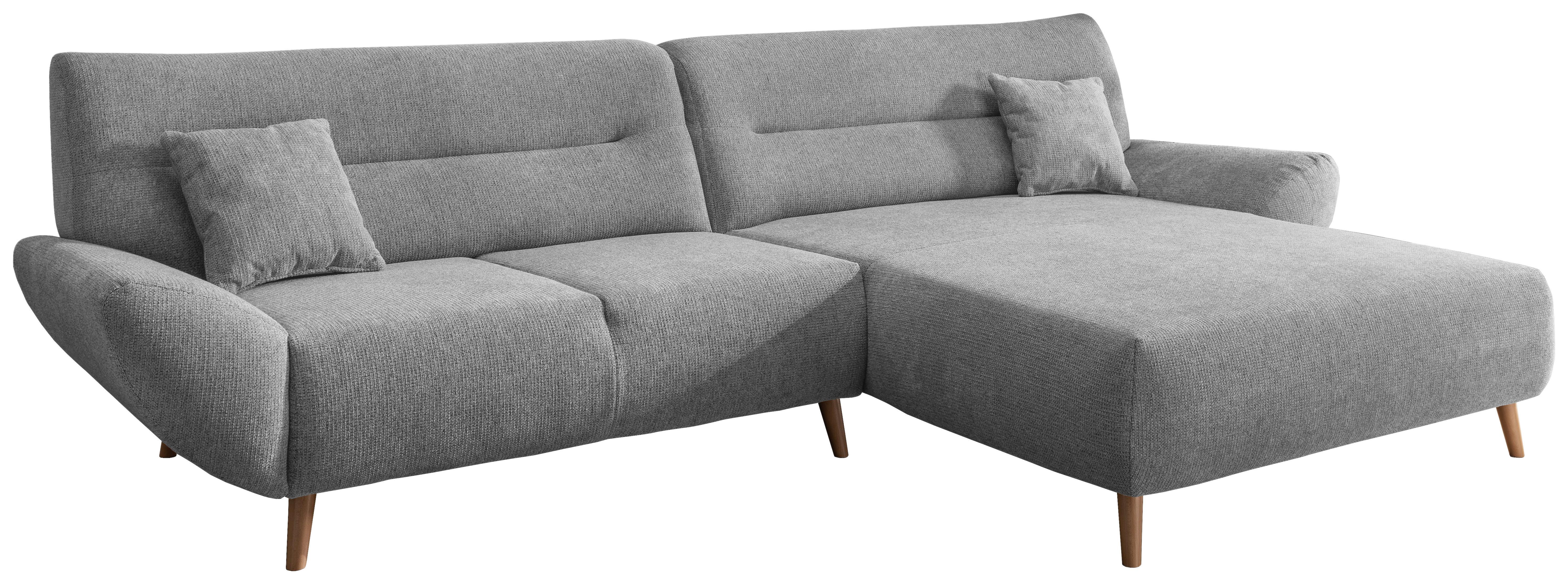 Ecksofa Drago Grün S: 290/166 cm - Wildeiche/Silberfarben, MODERN, Holz/Textil (290/166cm) - P & B