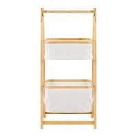 Úložný regál MISAKI krémový - krémová, Modern, drevo/textil (44/35/99cm) - Bessagi Home