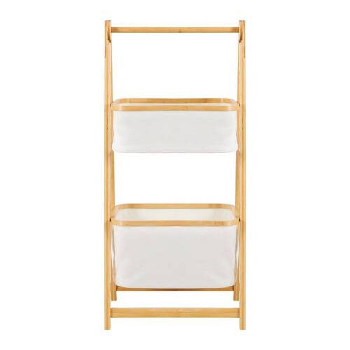 Úložný regál MISAKI krémový - krémová, Modern, drevo/textil (44/35/99cm) - Bessagi Home