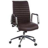 Drehstuhl Aspera 10 Dunkelbraun - Dunkelbraun/Silberfarben, MODERN, Leder/Kunststoff (59/114/50cm) - MID.YOU