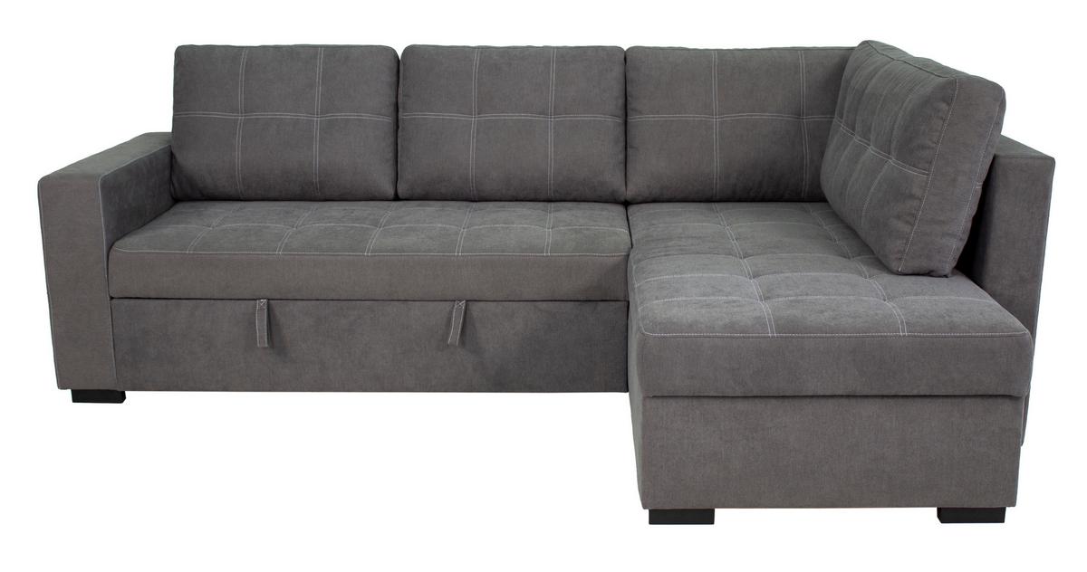 Rohová sedačka DON, oboustranná, tmavě šedá - černá/tmavě šedá, Design, kov/dřevo (248/172cm)