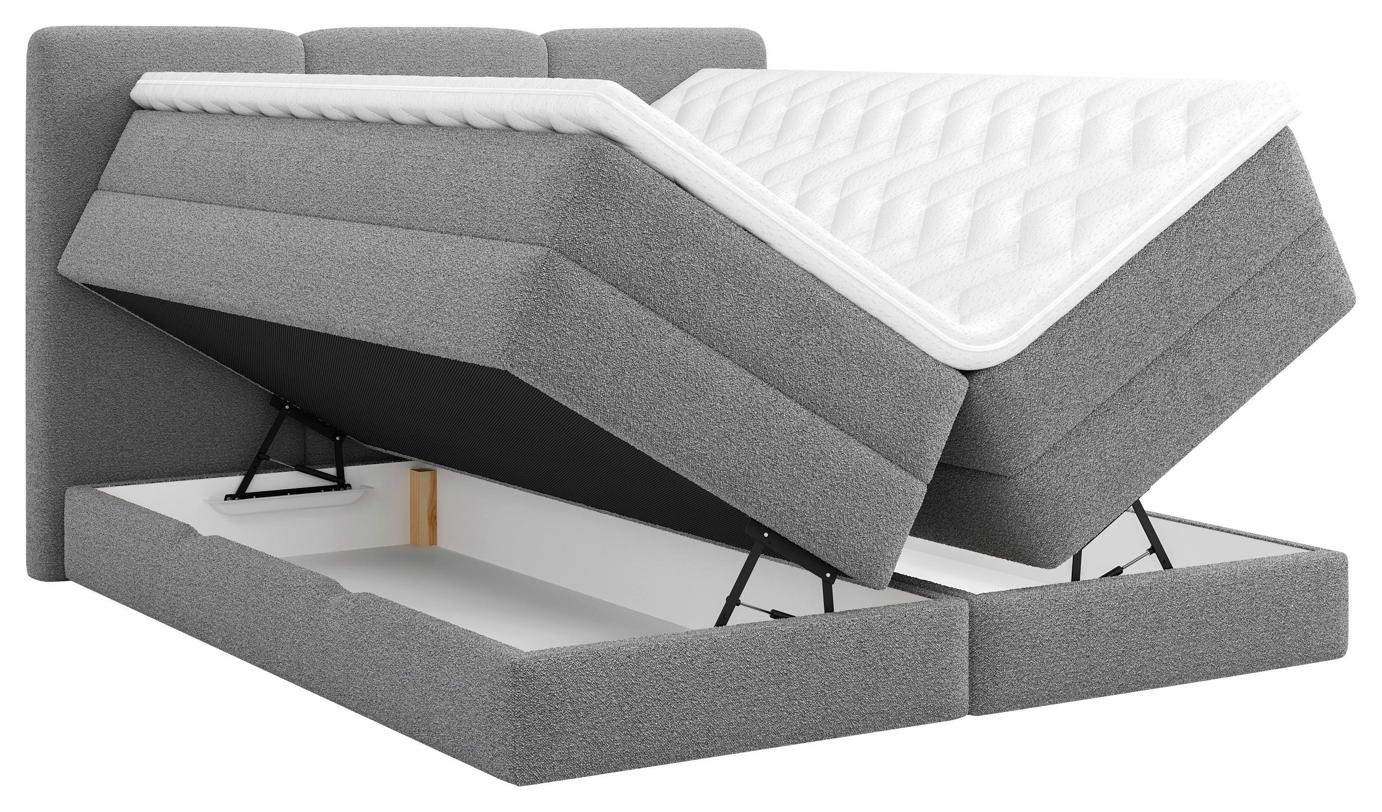 Boxspringbett Mit Bettkasten 180x200 Cm Castel V - Anthrazit/Schwarz, MODERN, Holz/Holzwerkstoff (180/200cm) - MID.YOU