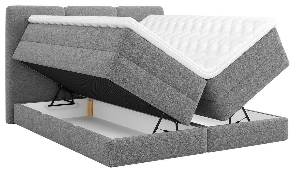 Boxspringbett Mit Bettkasten 180x200 Cm Castel V - Anthrazit/Schwarz, MODERN, Holz/Holzwerkstoff (180/200cm) - MID.YOU