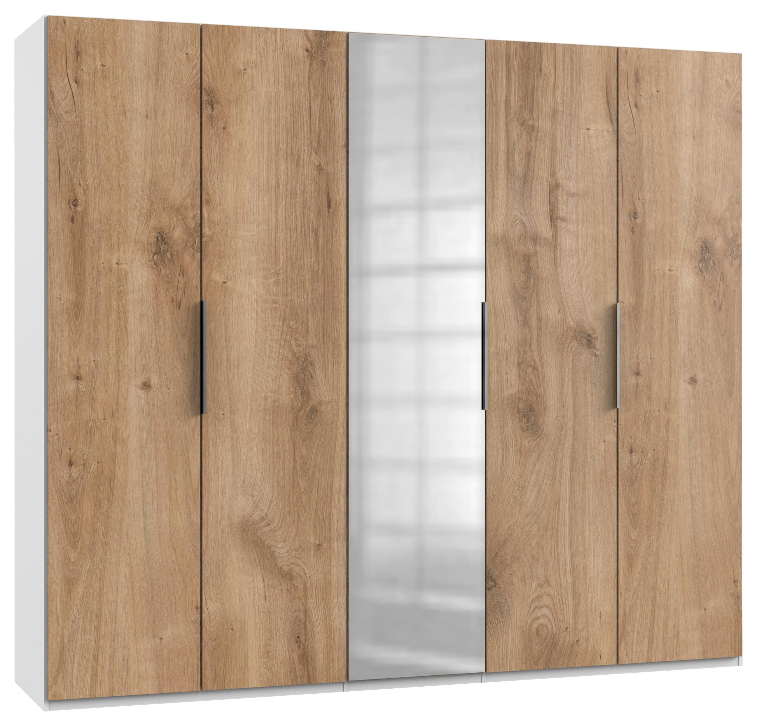 Drehtürenschrank Mit Spiegel 250 Cm Level, Weiß/eiche Dekor - Eichefarben/Weiß, MODERN, Holzwerkstoff (250/216/58cm) - MID.YOU