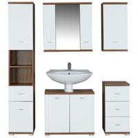 Badezimmer Bari B: 140,5cm, Eiche Dekor - Eichefarben/Weiß, KONVENTIONELL, Holzwerkstoff (140,5/190/32cm)