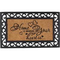 DVEŘNÍ ROHOŽKA HEARTS, 40/60 cm - hnědá, Romantický / Rustikální, textil/plast (40/60cm) - Mömax