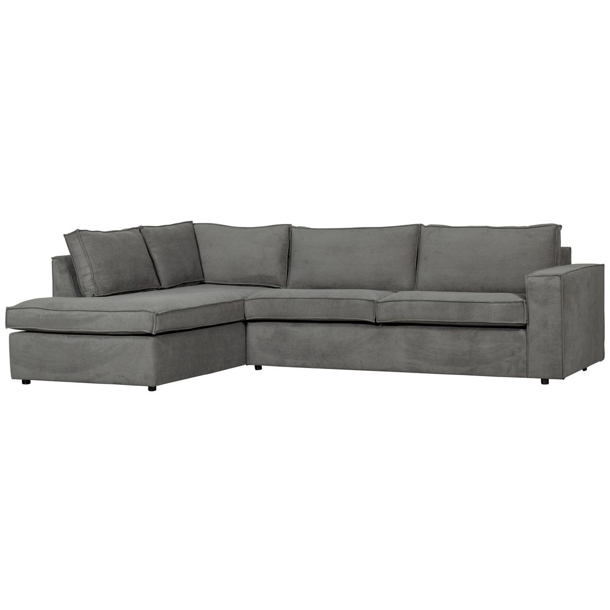Ecksofa Thomas Dunkelgrau S: 197x283cm - Dunkelgrau/Schwarz, Design, Textil (197/283cm) - Livetastic