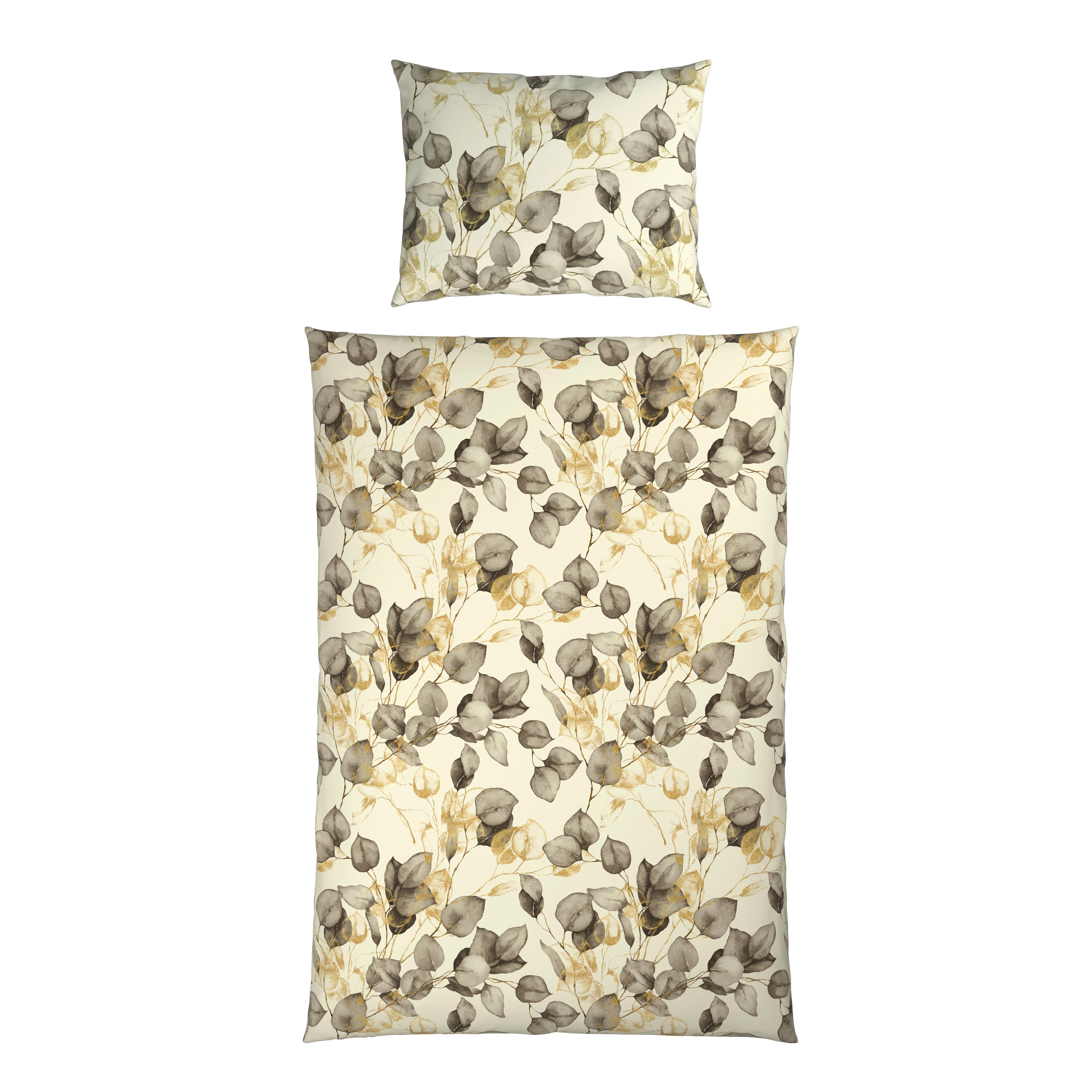 Bettwäsche Natalia - Senfgelb/Braun, ROMANTIK / LANDHAUS, Textil - James Wood