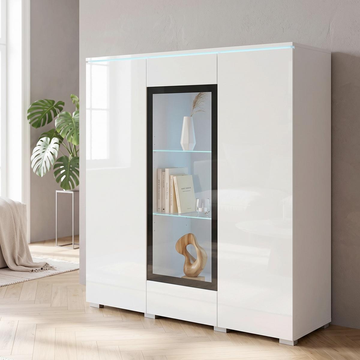 VYSOKÁ KOMODA VERA 120 - sivá/biela, Trend, kompozitné drevo/plast (120/103,3/39,5cm) - P & B
