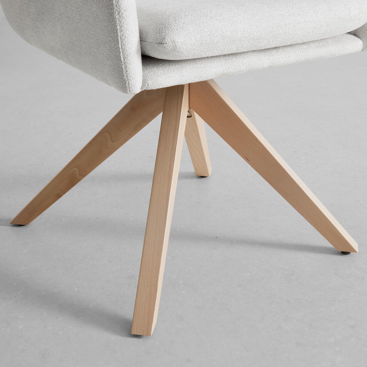 STOLIČKA S PODRÚČKAMI FINJA - farba buka/biela, Modern, kov/drevo (59/97/63cm) - Bessagi Home