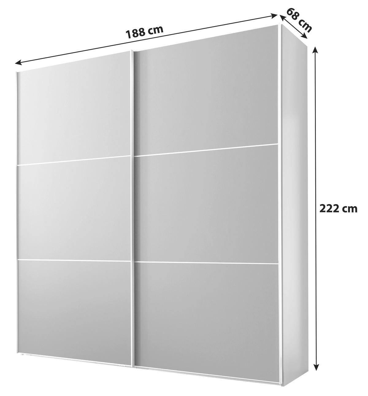 Schwebetürenschrank 188cm Includo Anthrazit - Anthrazit, MODERN, Holzwerkstoff (188/222/68cm) - MID.YOU
