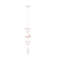 KINDERHÄNGELEUCHTE 31-12111 SINGLE HBH - Pink/Weiß, Basics, Holzwerkstoff/Metall (15/10/90cm)