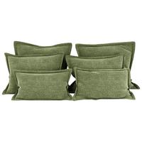 Zierkissenset Chenille Grün 6-Teilig - Grün, MODERN, Textil (70-50/60-25/10cm) - MID.YOU