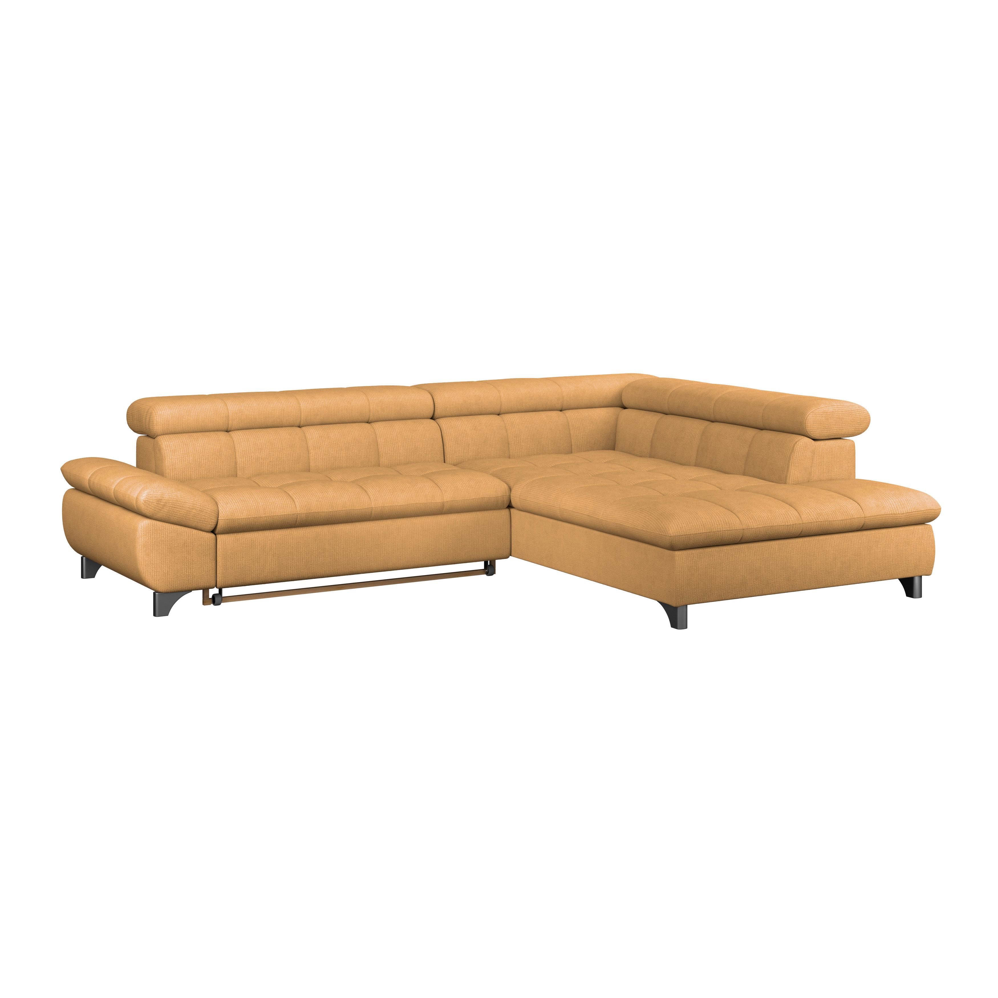 Ecksofa Mit Schlaffunktion Gemini Goldfarben 312x234 Cm - Chromfarben/Goldfarben, KONVENTIONELL, Textil (312/234cm)