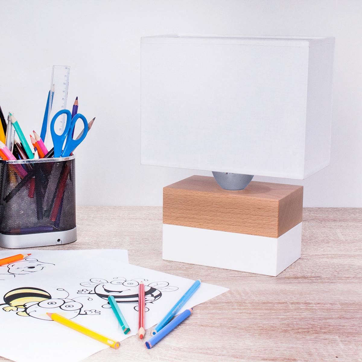 Tischleuchte 4113509 Colorato - Naturfarben/Weiß, Basics, Holz (20/10,5/27cm)