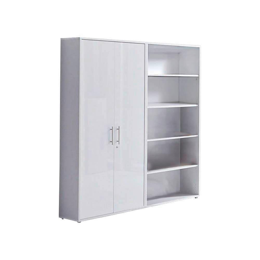 Aktenschrank Office Edition Grau/Weiß, B: 168,8 cm - Weiß/Grau, MODERN, Holzwerkstoff (168,8/185,6/33cm) - MID.YOU
