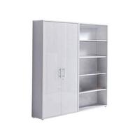 Aktenschrank Office Edition Grau/weiß, B: 168,8 Cm - Weiß/Grau, MODERN, Holzwerkstoff (168,8/185,6/33cm) - MID.YOU