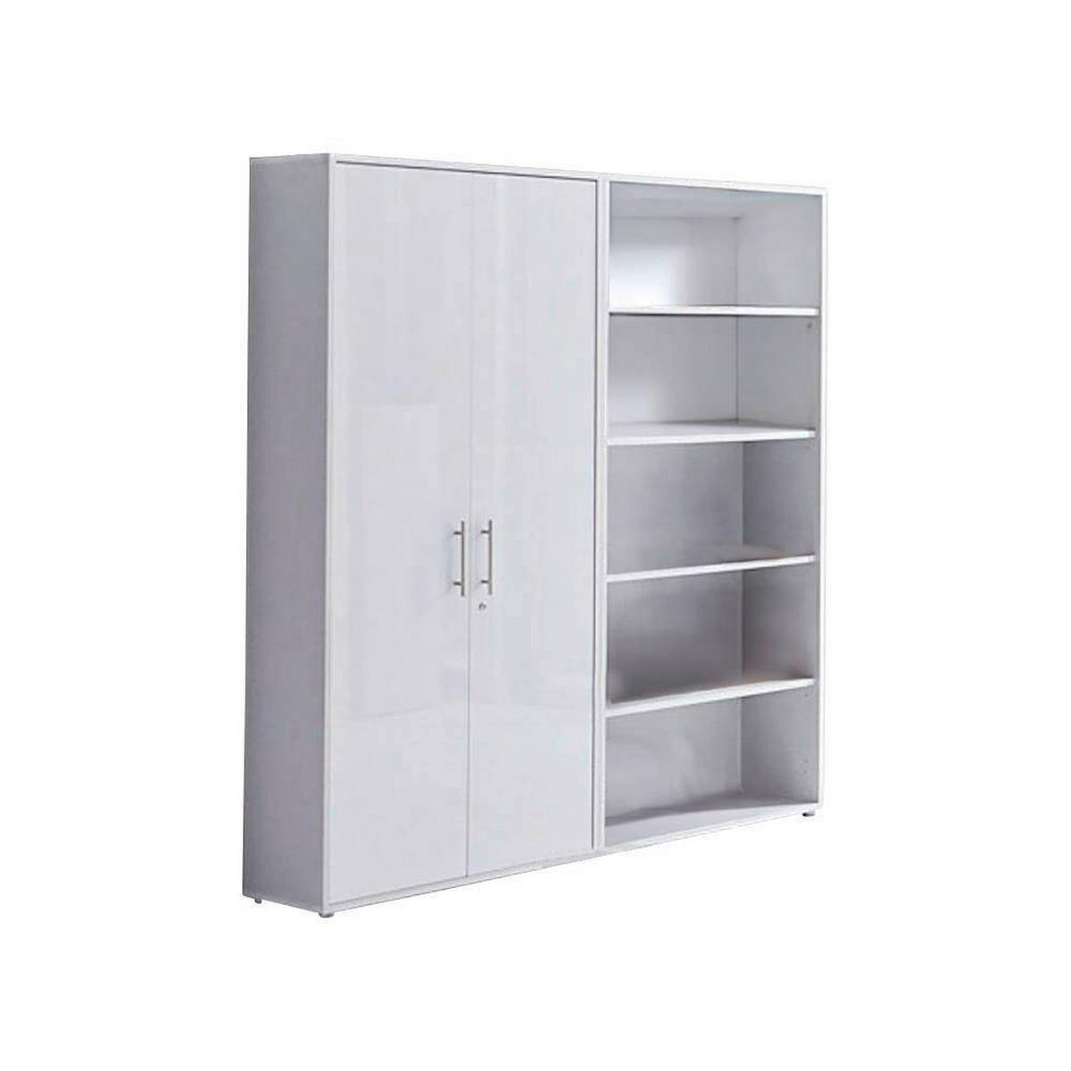 Aktenschrank Office Edition Grau/weiß, B: 168,8 Cm - Weiß/Grau, MODERN, Holzwerkstoff (168,8/185,6/33cm) - MID.YOU