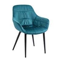 Armlehnstuhl Türkis B: 63 Cm - Türkis/Schwarz, MODERN, Textil/Metall (63/81,5/61cm) - Livetastic