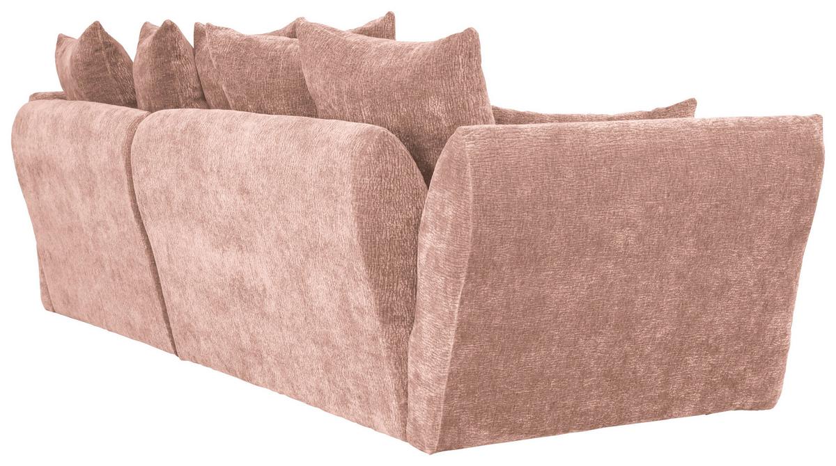 Univerzálna sedačka CAMMELLIO, ružová ženilka, 7 vankúšov - čierna/ružová, Modern, textil (296/189cm) - Mömax