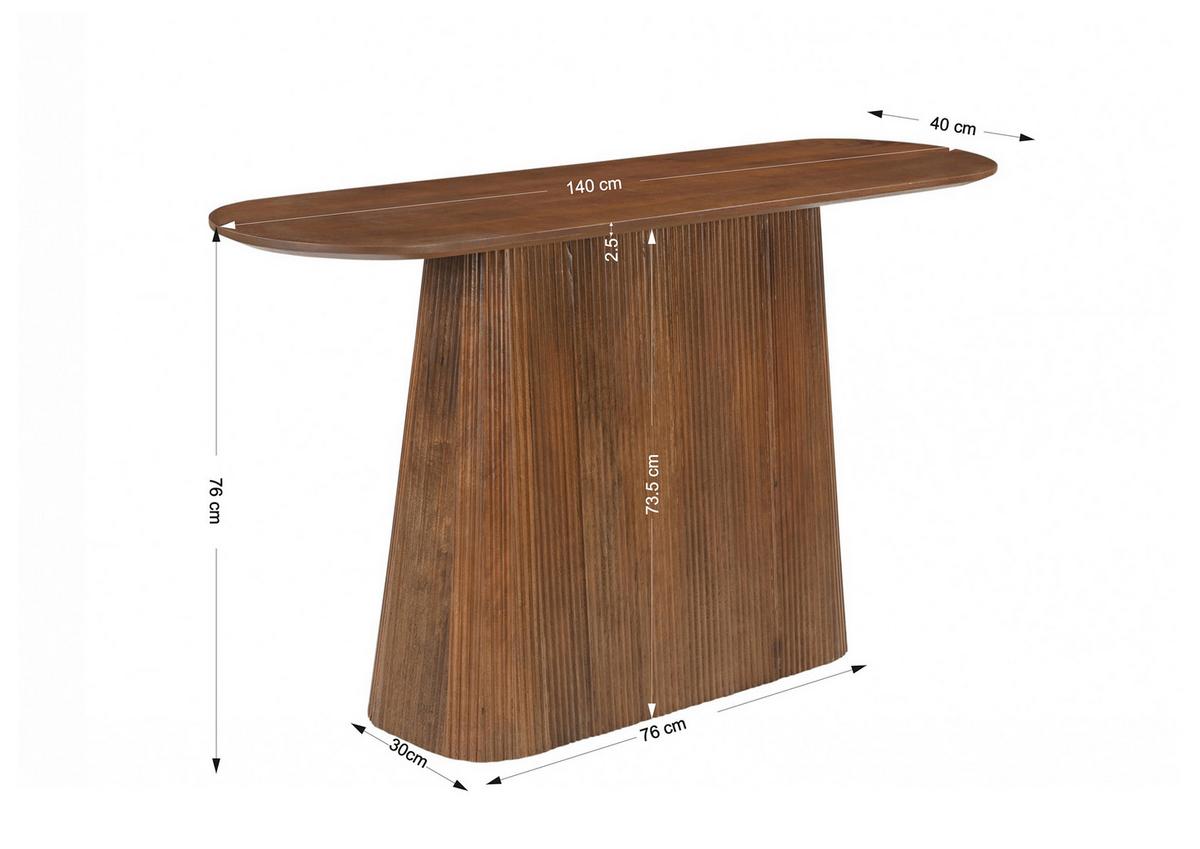 KONSOLENTISCH Naturfarben L: 140cm - Naturfarben, Design, Holz (140/40/76cm) - MID.YOU
