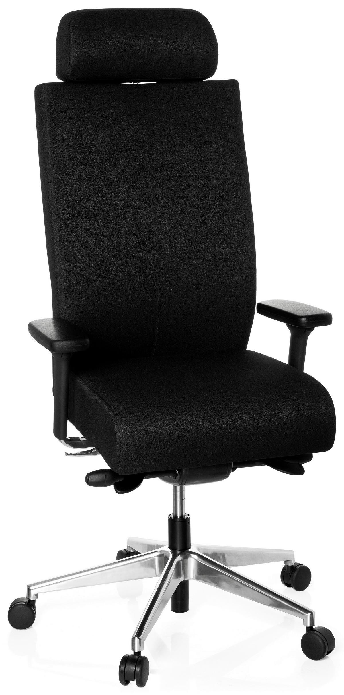 Drehstuhl Pro-Tec XXL Schwarz - Alufarben/Schwarz, MODERN, Kunststoff/Textil (59/138/49cm) - MID.YOU