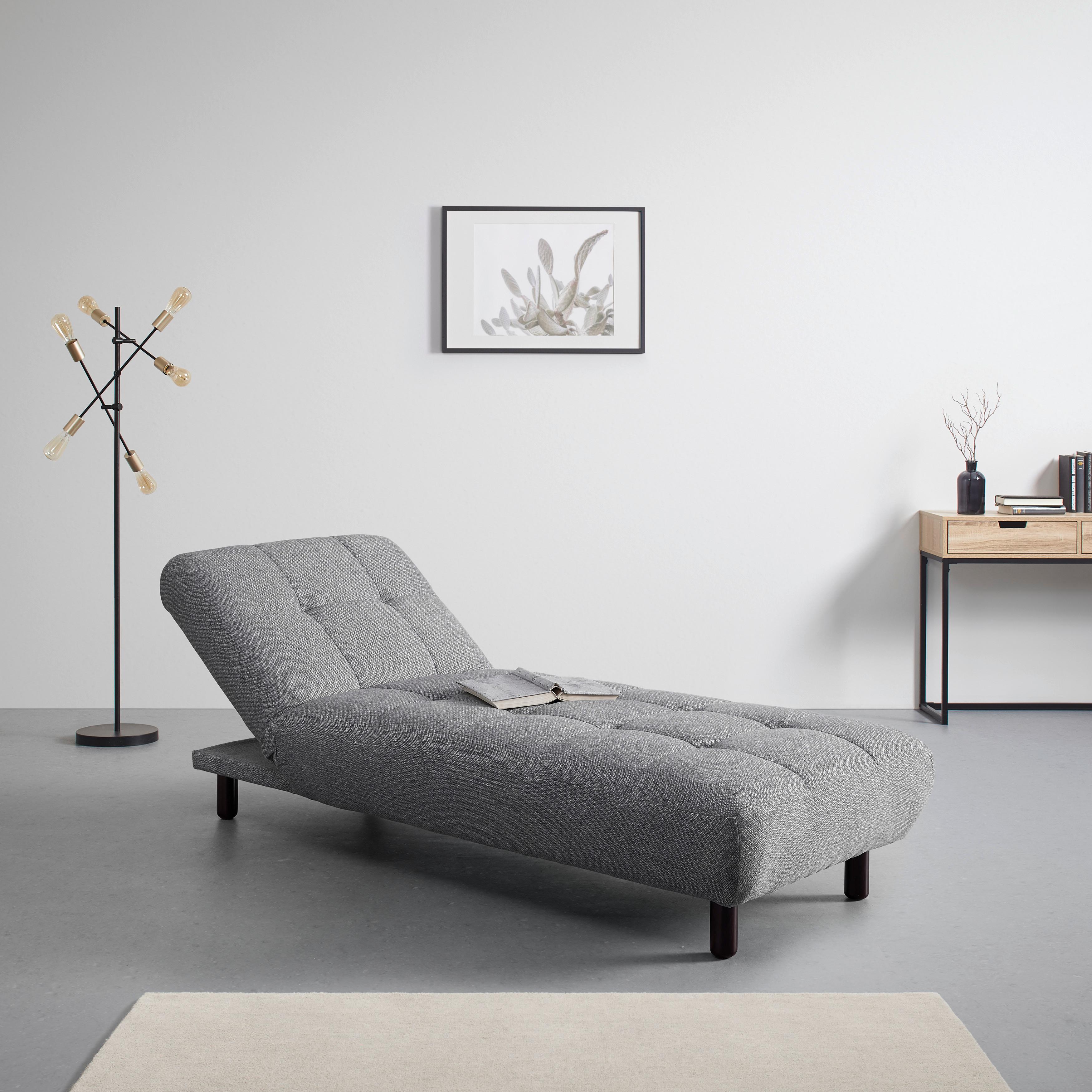 Lehátko S Nastavitelným Čelem Camilla, Světle Šedé - tmavě hnědá/světle šedá, Moderní, dřevo/textil (82/90/183cm) - Bessagi Home