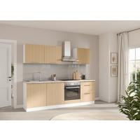 Küchenblock Glasgow Eichefarben/weiß B: 240 Cm - Eichefarben/Beige, LIFESTYLE, Holzwerkstoff (240cm) - Held